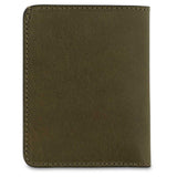 Escuyer khaki slim wallet showing slim profile and hand painted edges
