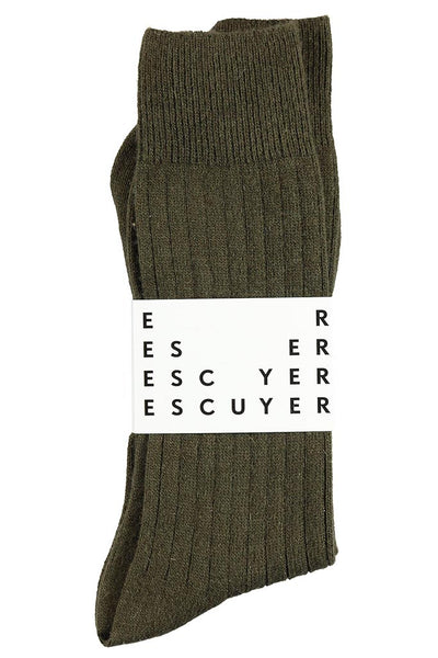 Cashmere Socks - Khaki (412) - Escuyer