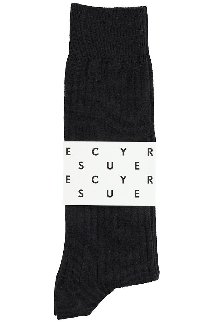 Classic Ribbed Socks - Black - Escuyer