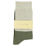 Lurex Block Socks - Gold  / Olive - Escuyer