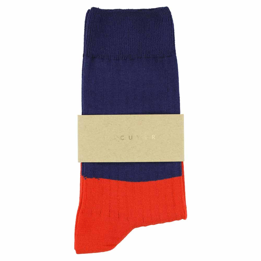 Women Block Socks - Blue / Orange - Escuyer