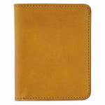 Escuyer mustard slim leather wallet — Italian vegetable tanned leather, front view