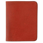 Escuyer orange slim leather wallet — Italian vegetable tanned leather, front view