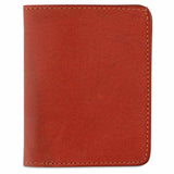 Escuyer orange slim leather wallet — Italian vegetable tanned leather, front view
