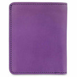 Escuyer violet slim leather wallet — Italian vegetable tanned leather, front view