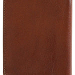 Escuyer light brown slim leather wallet closed — slim profile for front pocket carry