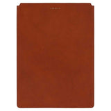 Escuyer cognac and pink leather MacBook sleeve — cognac front panel, Italian veg-tanned leather, handmade in Portugal
