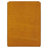 Escuyer khaki and mustard leather MacBook sleeve — mustard back panel, two-tone Italian veg-tanned leather
