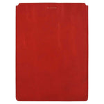 Escuyer red and burgundy leather MacBook sleeve — red front panel, Italian veg-tanned leather, handmade in Portugal