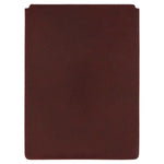 Escuyer red and burgundy leather MacBook sleeve — burgundy back panel, two-tone Italian veg-tanned leather