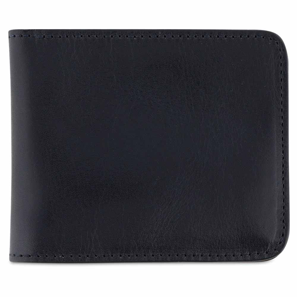 Blue and cognac leather billfold wallet by Escuyer — handmade in Portugal