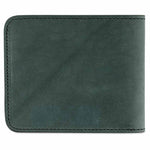 Escuyer green and cognac billfold wallet — detail showing exterior green leather and cognac interior contrast