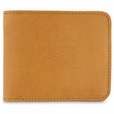 Escuyer mustard and natural billfold wallet showing exterior and hand painted edges