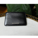 Escuyer handmade leather cardholder in black — Italian vegetable tanned leather, gold logo