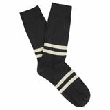 Men Stripes socks - Off Black / Ecru - Escuyer